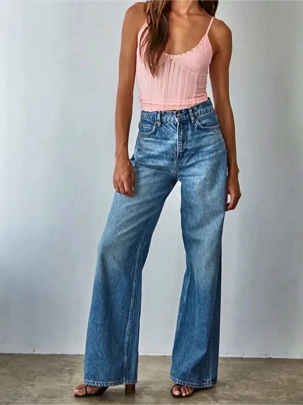 Pink Lace-Trim Camisole Like New
